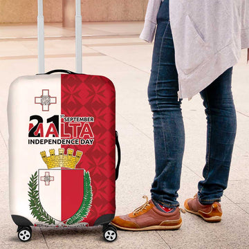 Malta Independence Day Luggage Cover Flag Style with Coat of Arms LT17