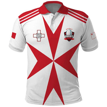 Custom Malta Rugby Polo Shirt Maltese Cross LT17