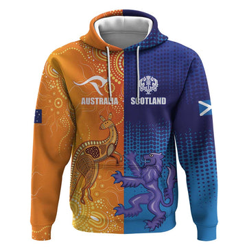 Custom Scotland and Australia Rugby Hoodie Wallabies Thistle Together LT17