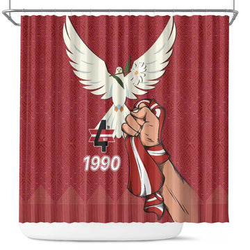 Latvia Restoration of Independence Day Shower Curtain Latvija 4th May with Dove LT17