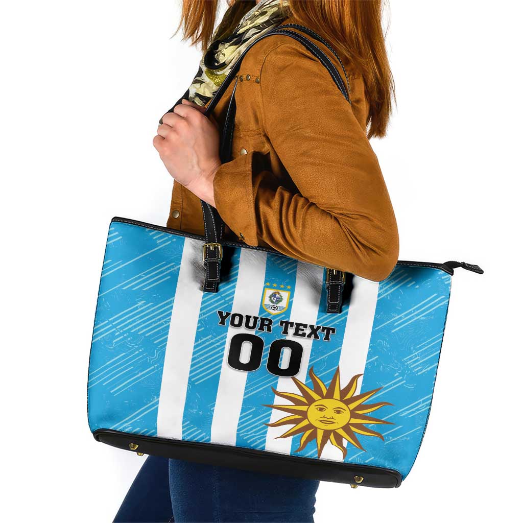 Custom Uruguay Football Leather Tote Bag Sol De May LT18