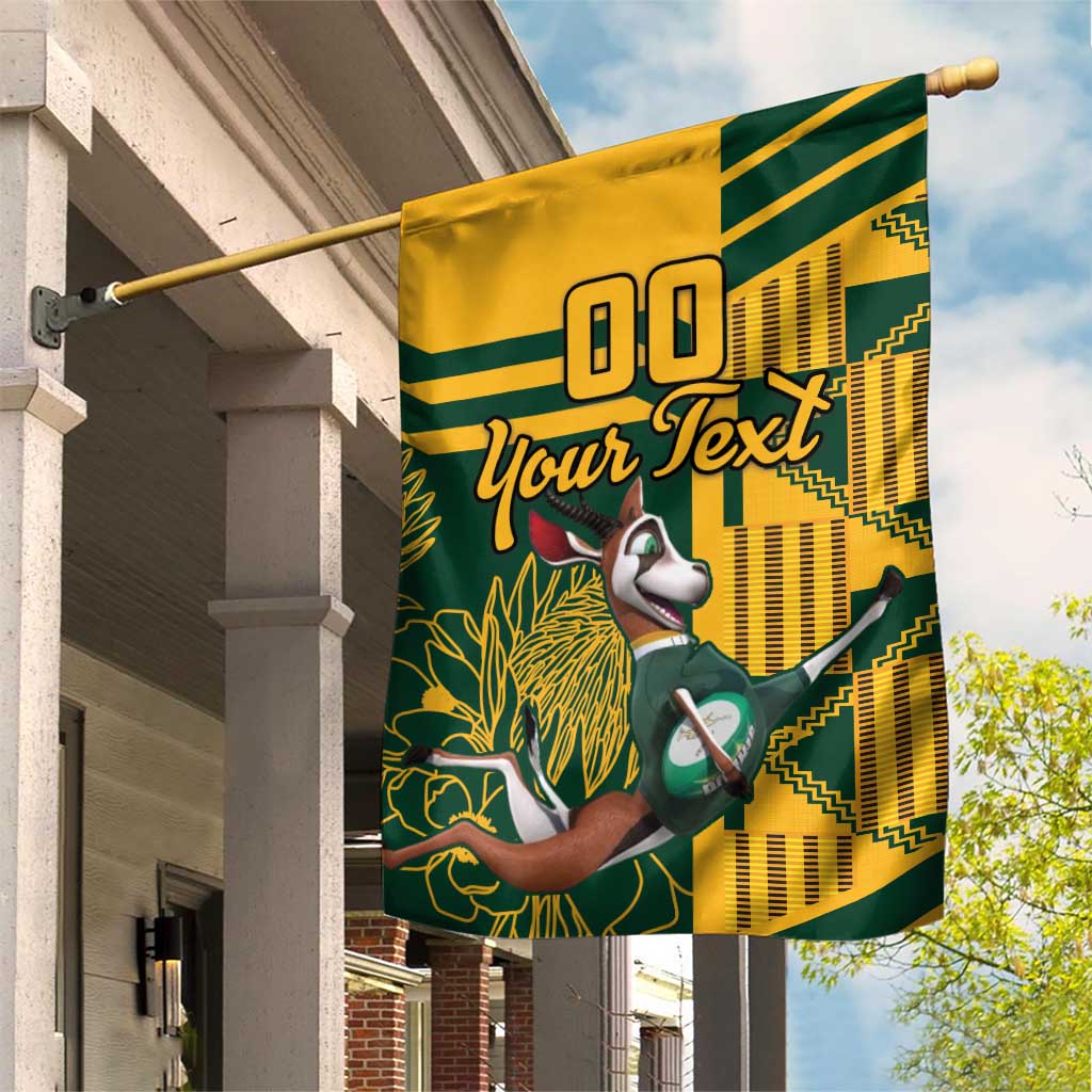 Custom South Africa Rugby Garden Flag Springboks With Protea Cynaroides LT18