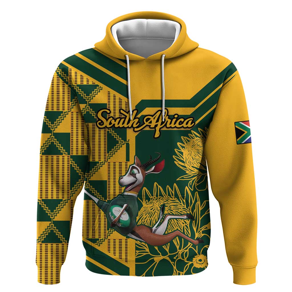 Custom South Africa Rugby Hoodie Springboks With Protea Cynaroides LT18