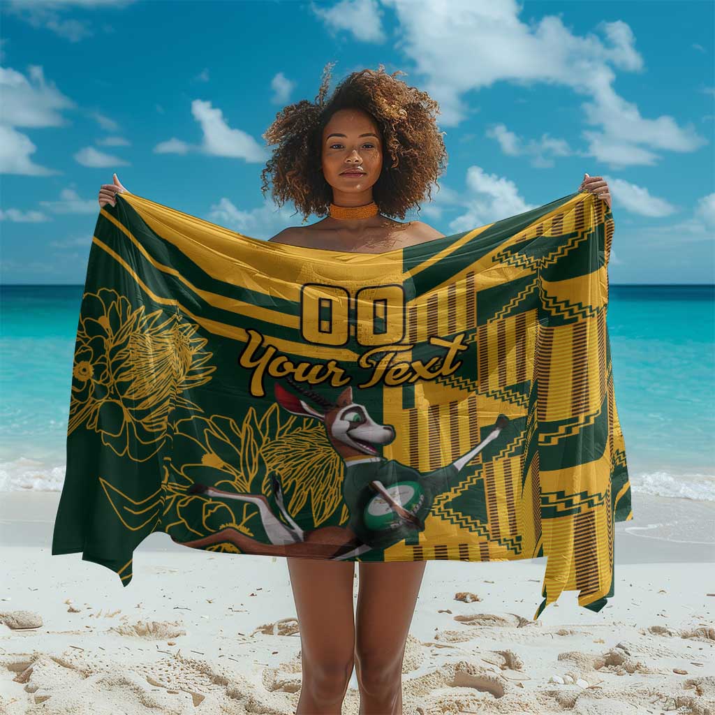 Custom South Africa Rugby Sarong Springboks With Protea Cynaroides LT18
