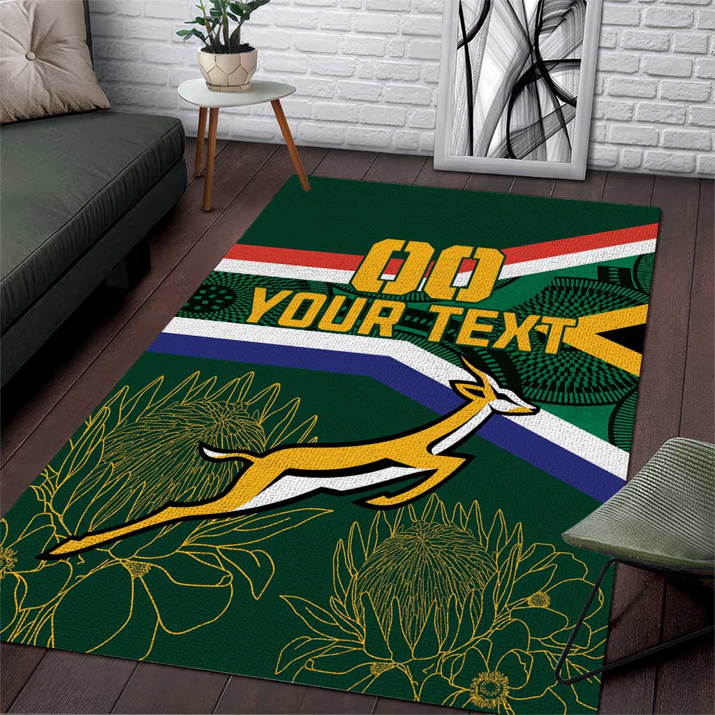 Custom South Africa Rugby Area Rug Springboks Mascot African Pattern LT18