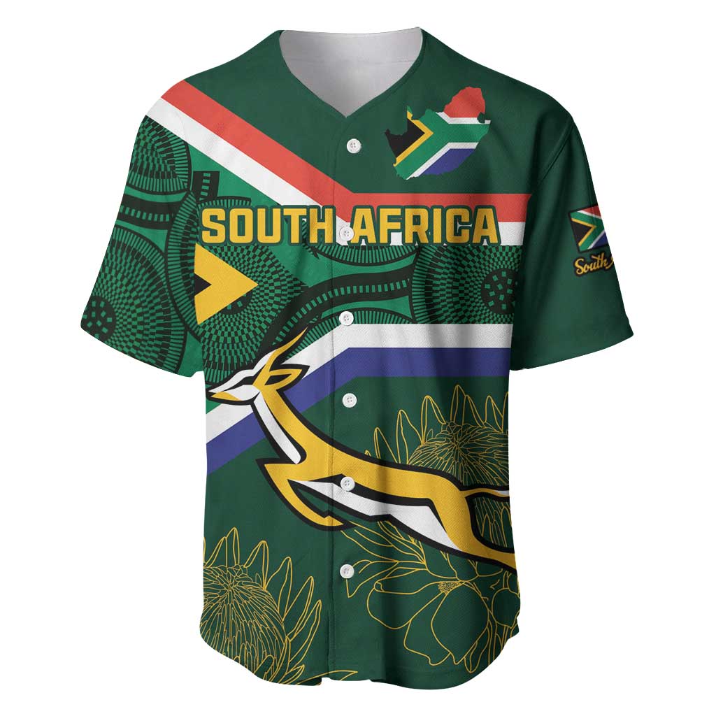 Custom South Africa Rugby Baseball Jersey Springboks Mascot African Pattern LT18