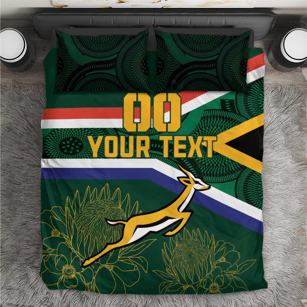 Custom South Africa Rugby Bedding Set Springboks Mascot African Pattern LT18