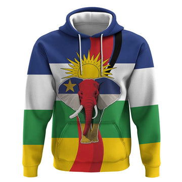 Central African Republic Republic Day 1958 Hoodie Unite, Dignite, Travail - Flag Style LT18