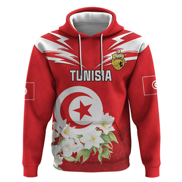 Personalized Tunisia Hoodie Jasmine Flower and Emblem LT18