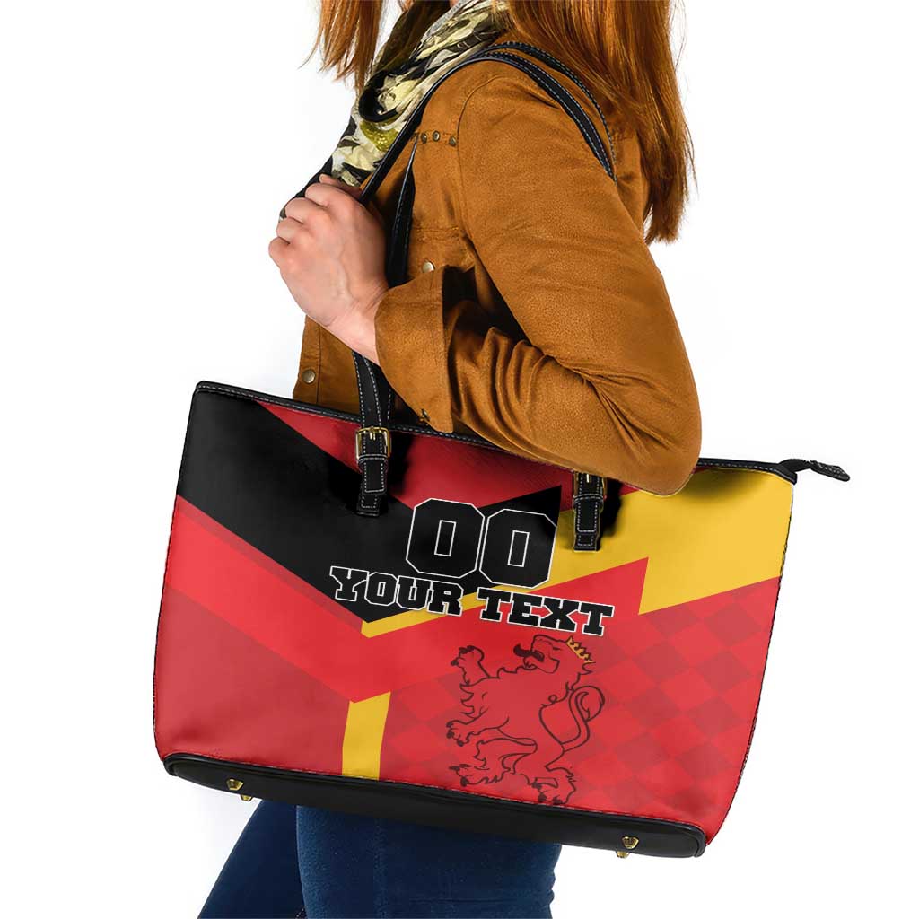 Custom Spain Football Leather Tote Bag La Roja Go Champion LT18