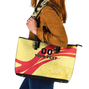 Custom Spain Football Leather Tote Bag Sport Style LT18