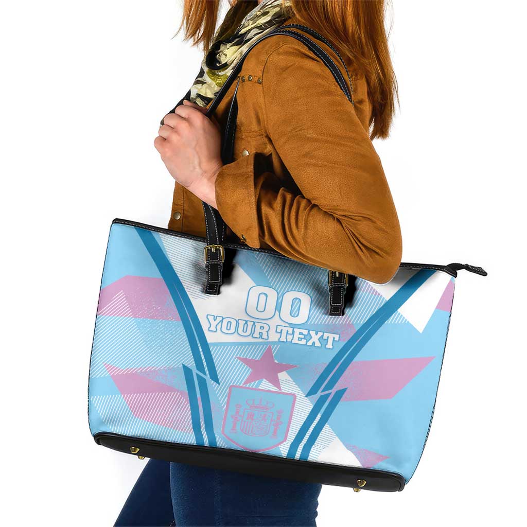 Custom Spain Football Leather Tote Bag Simple Style LT18