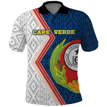 Cape Verde Polo Shirt Verde Coat Of Arms And Pattern LT18