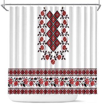 Ukraine Shower Curtain Ukrainian Traditional Folk Patterns LT18