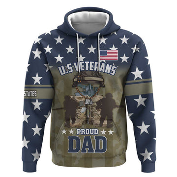 Personalized Veterans Day 2024 Hoodie U.S Veterans Proud Dad LT18