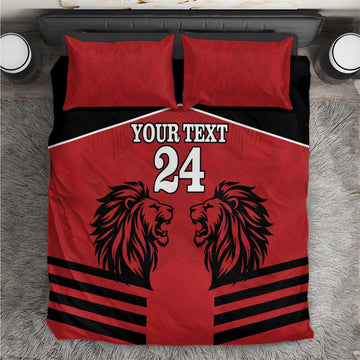 Custom Afro Kenya Rugby Bedding Set African Lion Head LT18