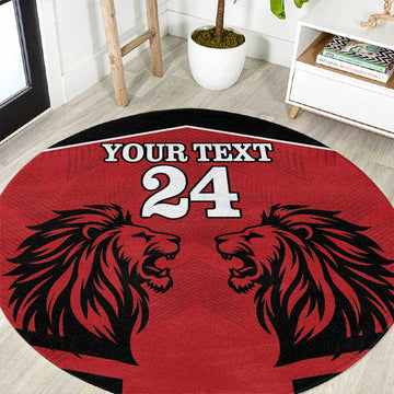 Custom Afro Kenya Rugby Round Carpet African Lion Head LT18