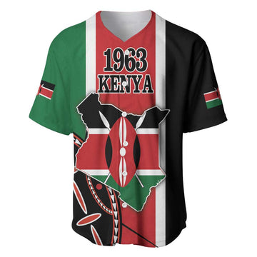 Personalized Jamhuri Day Baseball Jersey Kenya Map With African Shield LT18