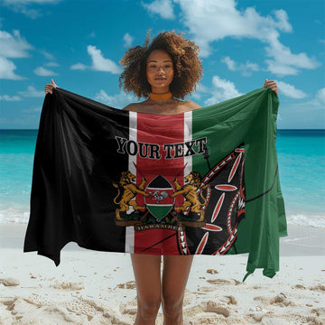 Personalized Jamhuri Day Sarong Kenya Map With African Shield LT18