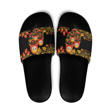 Russian Matryoshka Doll Slide Sandals Khokhloma Patterns LT18
