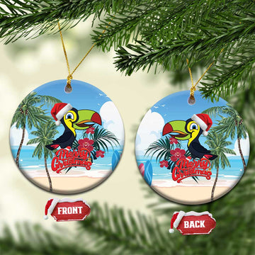 Belize Keel-billed Toucan Christmas Ceramic Ornament Black Orchid Christmas Beach Vibe LT18