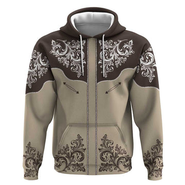Vintage Western Cowboy Hoodie Brown Version LT18