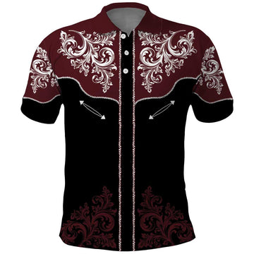 Vintage Western Cowboy Polo Shirt Black Version LT18