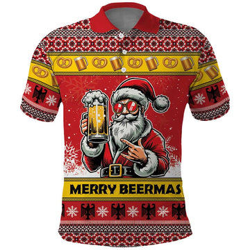 Personalized Germany Christmas Polo Shirt Santa Claus Merry Beermas LT18