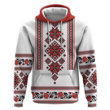 Ukraine Unity Day Hoodie The Trident With Folk Pattern LT18