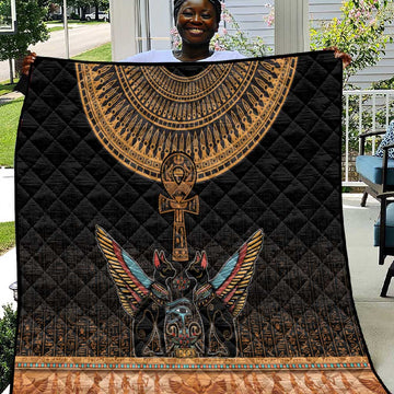 Winged Egypt Cats Quilt Hieroglyphs Alphabet Pattern LT18