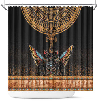 Ankh Egypt Shower Curtain Ankh Egyptian Hieroglyphs Alphabet LT18