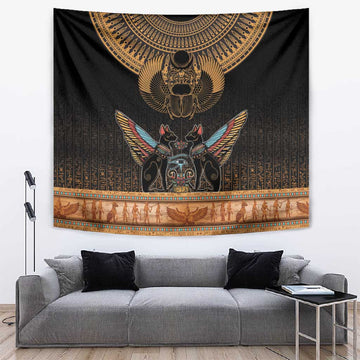 Ancient Egypt Scarab Beetle Tapestry Hieroglyphs Alphabet Pattern LT18