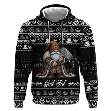 Viking Gnome Christmas Hoodie Nordic Xmas Spirit Pattern LT18