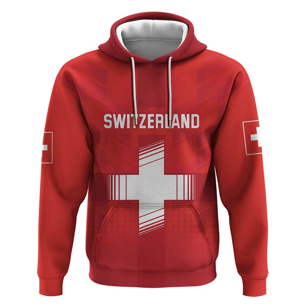 Custom Switzerland Football Hoodie Red Crosses Go Champions LT18