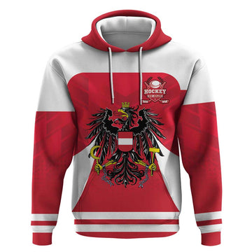 Custom Austria Hockey Hoodie Die Adler Go Champions LT18