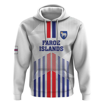 Custom Faroe Islands Football Hoodie Go Champion White Version LT18