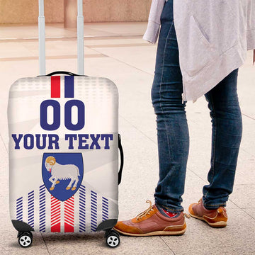 Custom Faroe Islands Football Luggage Cover Go Champion White Version LT18