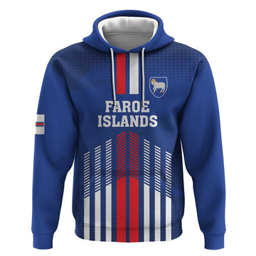 Custom Faroe Islands Football Hoodie Go Champion Blue Version LT18