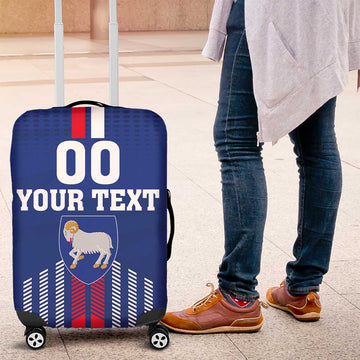 Custom Faroe Islands Football Luggage Cover Go Champion Blue Version LT18