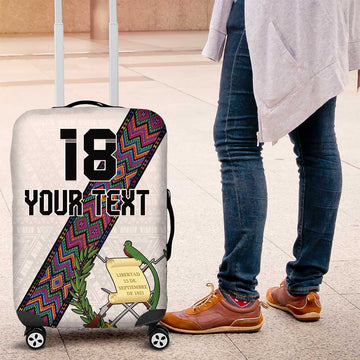 Custom Guatemala Football Luggage Cover Los Chapines White Version LT18