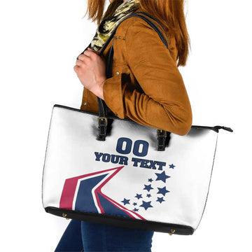 Custom USA Summer Sport 2024 Leather Tote Bag Eiffel Tower 2024 LT18