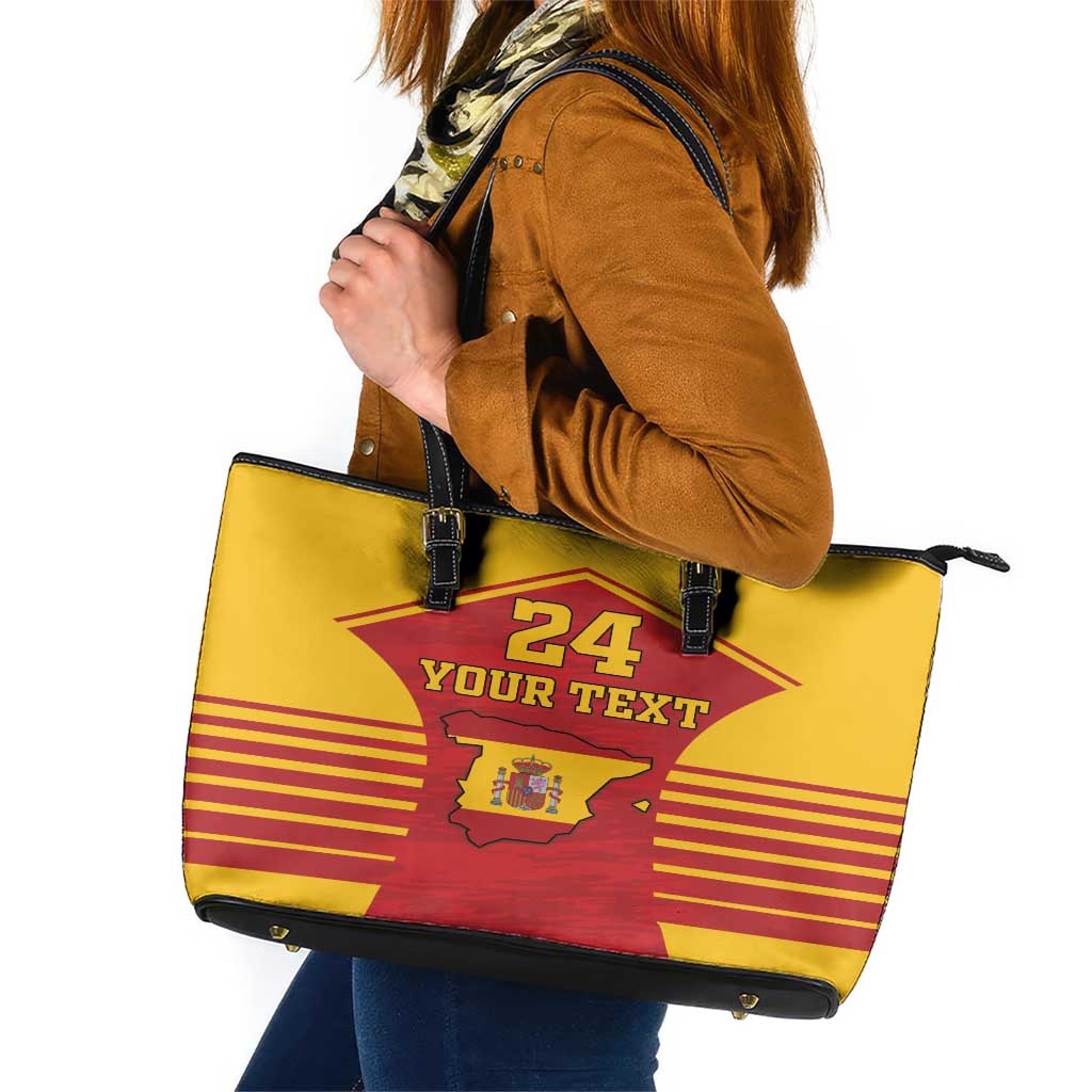 Custom Spain Coat Of Arms Leather Tote Bag Sport Style LT18