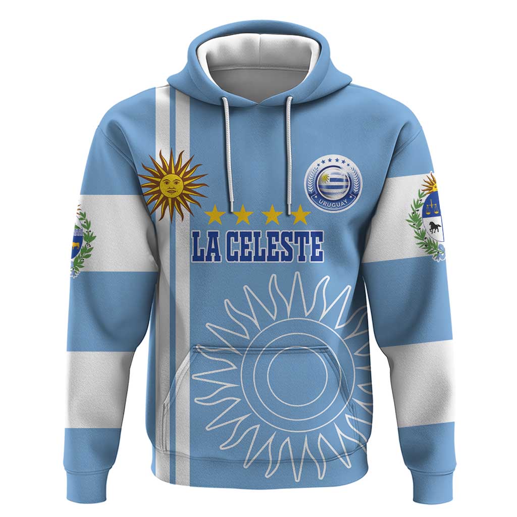 Custom Uruguay Football Hoodie Sun of May The Sky Blue LT18