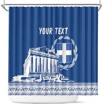 Personalized Greece Athena Goddess Shower Curtain Parthenon Greek Key Patterns LT18