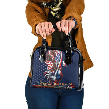 French American Heritage Month Shoulder Handbag Gallic Rooster And Bald Eagle LT18