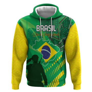 Custom Brazil Happy Independence Day Hoodie Cristo Redentor Flag Style LT18