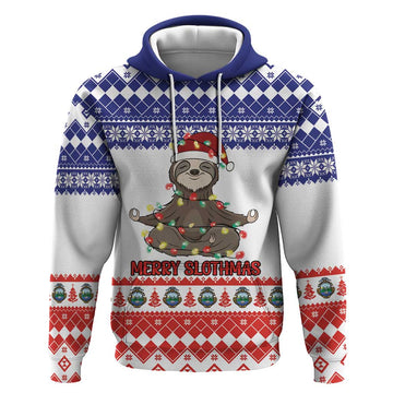 Costa Rica Christmas Hoodie Merry Slothmas LT18