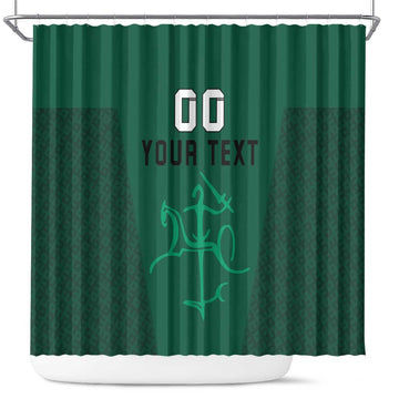 Custom Lithuania Football Shower Curtain Vytis Lithuanian Lietuva Green Version LT18