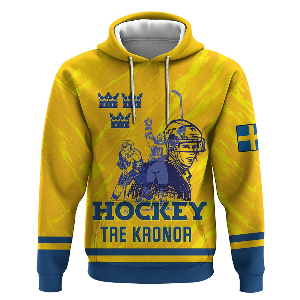 Custom Sweden Hockey Hoodie Tre Kronor Go Champions LT18