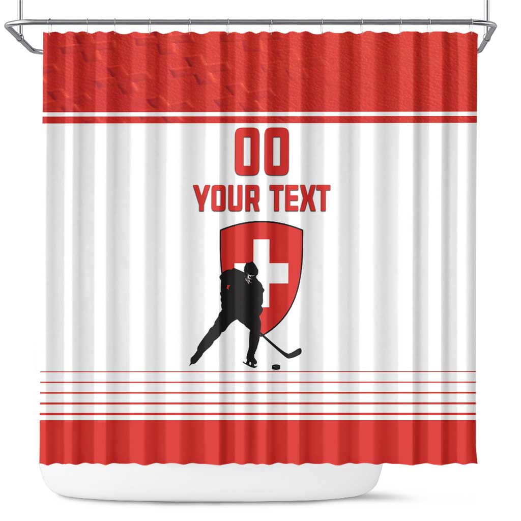 Custom Switzerland Hockey Shower Curtain Come On La Nati LT18